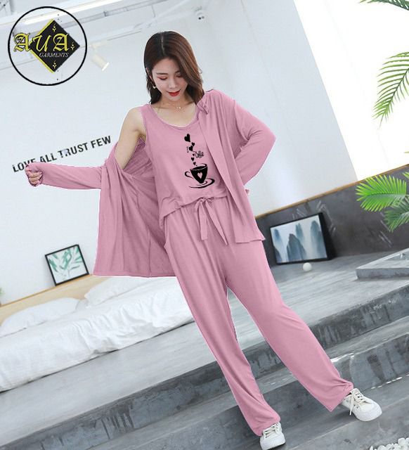I Love Coffee 3 Piece Lounge wear Nightwear Sleepwear For Women (4 colours)
