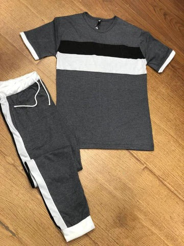 WOMENS ROW PANEL TRACK SUIT - GREY