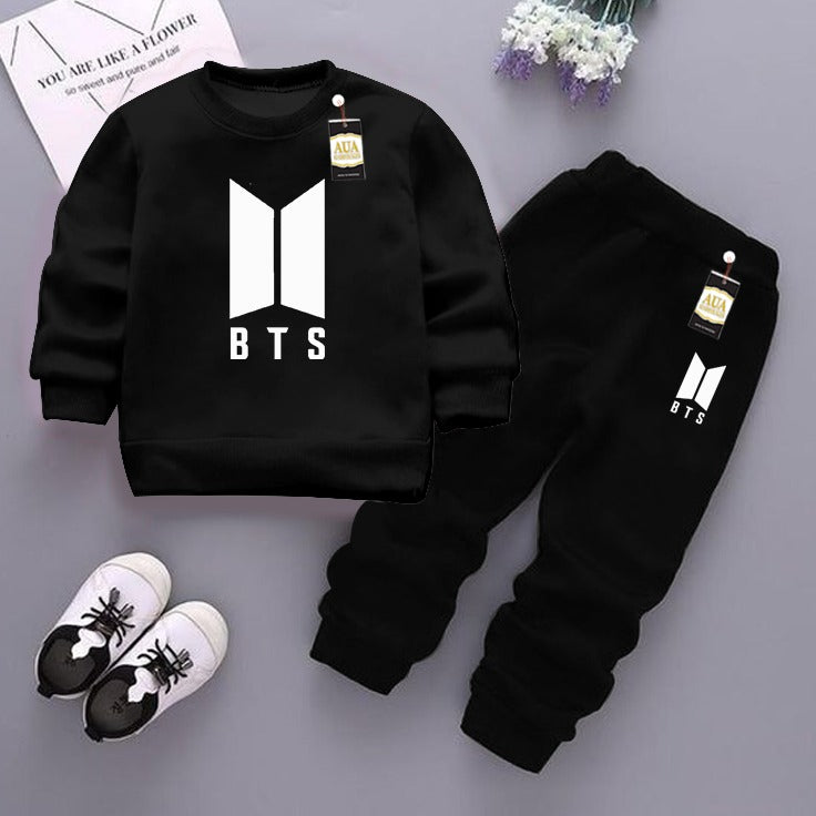 Black (Bts) Printed Kids Tracksuit for Winter By Aua Garments