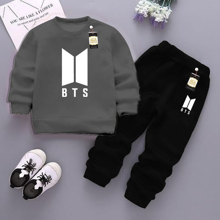 Dark Grey and Black BTS) Printed Kids Tracksuit for Winter By Aua Garments