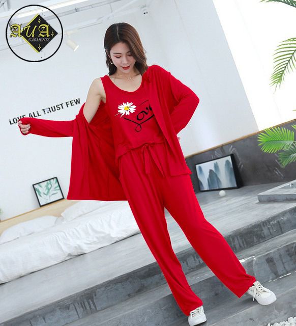 Trendy Love 3 Piece Lounge wear Nightwear Sleepwear For Women (5 colours)