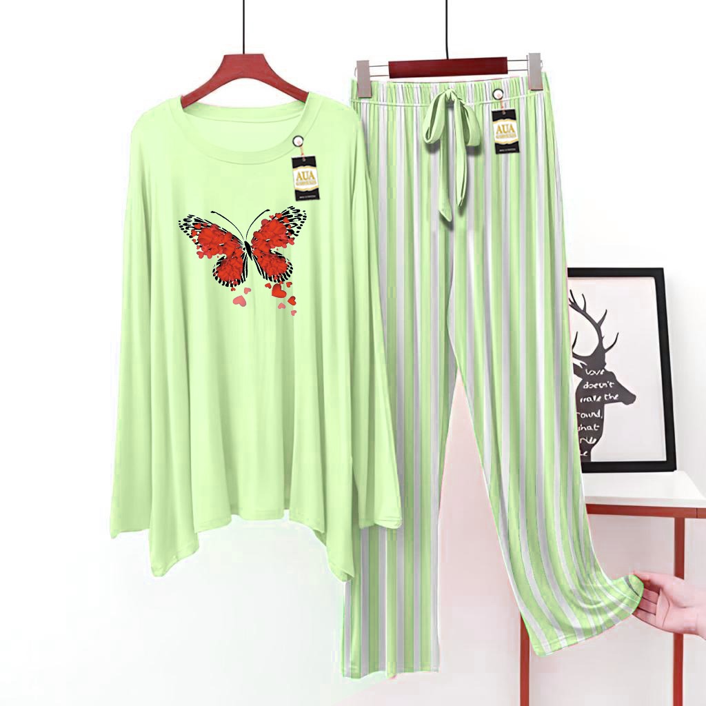 Butterfly Printed Linig Trouser Lounge wear Nightwear Sleepwear For Women (8 Colours)(002)