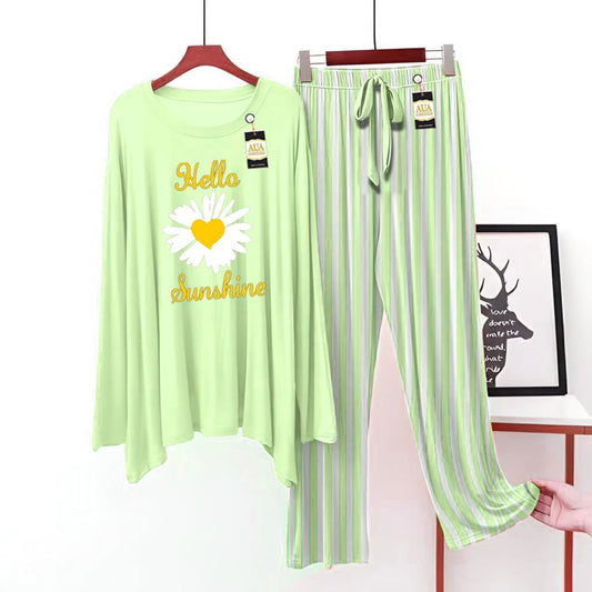 Hello Sunshine Printed Lining Trouser Lounge wear Nightwear Sleepwear For Women (7 colours)(002)