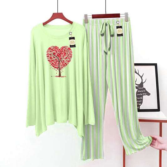 Heart Tree Printed Lounge wear Nightwear Sleepwear For Women (7 colours)(002)