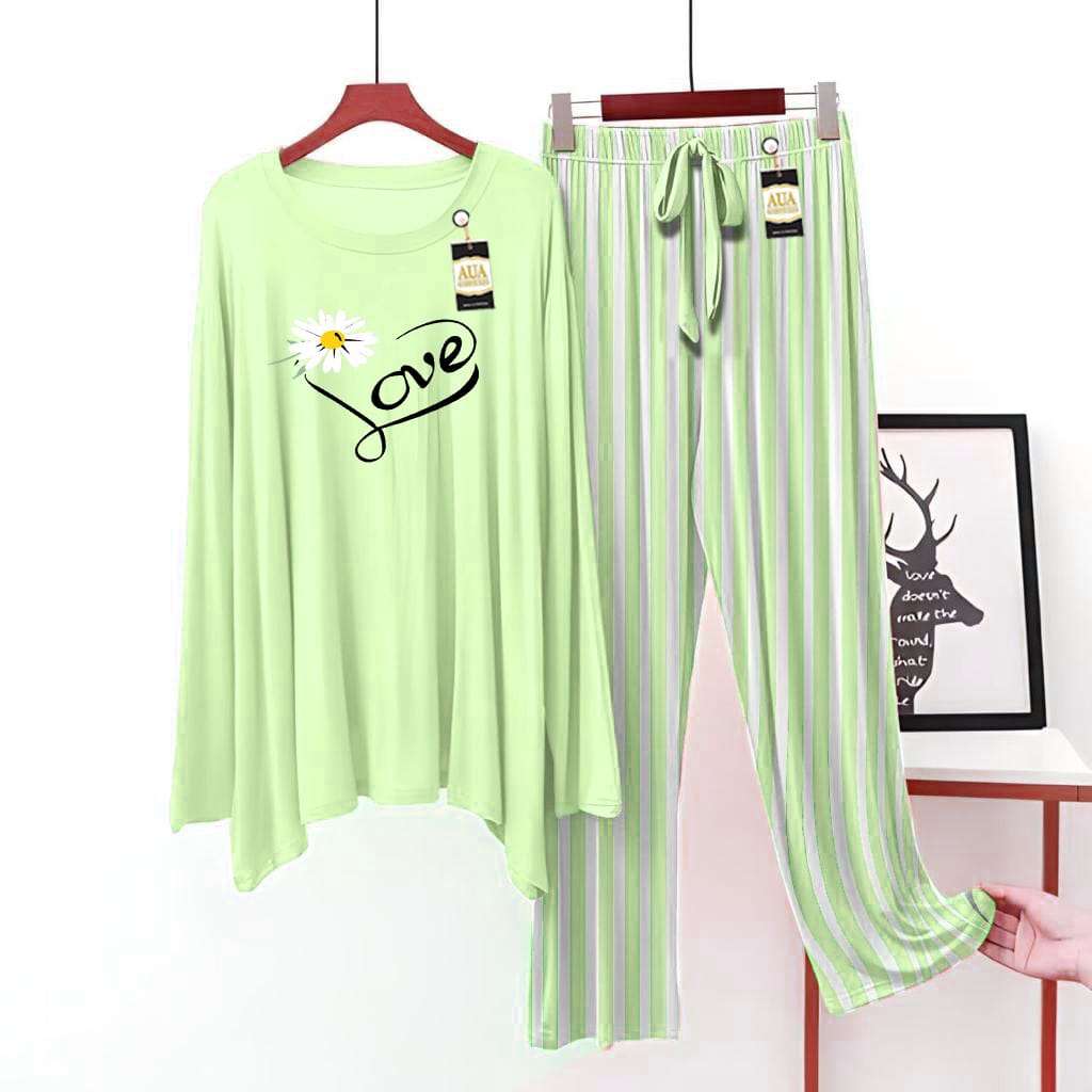 Trendy Love Printed Lining Trouser Lounge wear Nightwear Sleepwear For Women (5 colours)