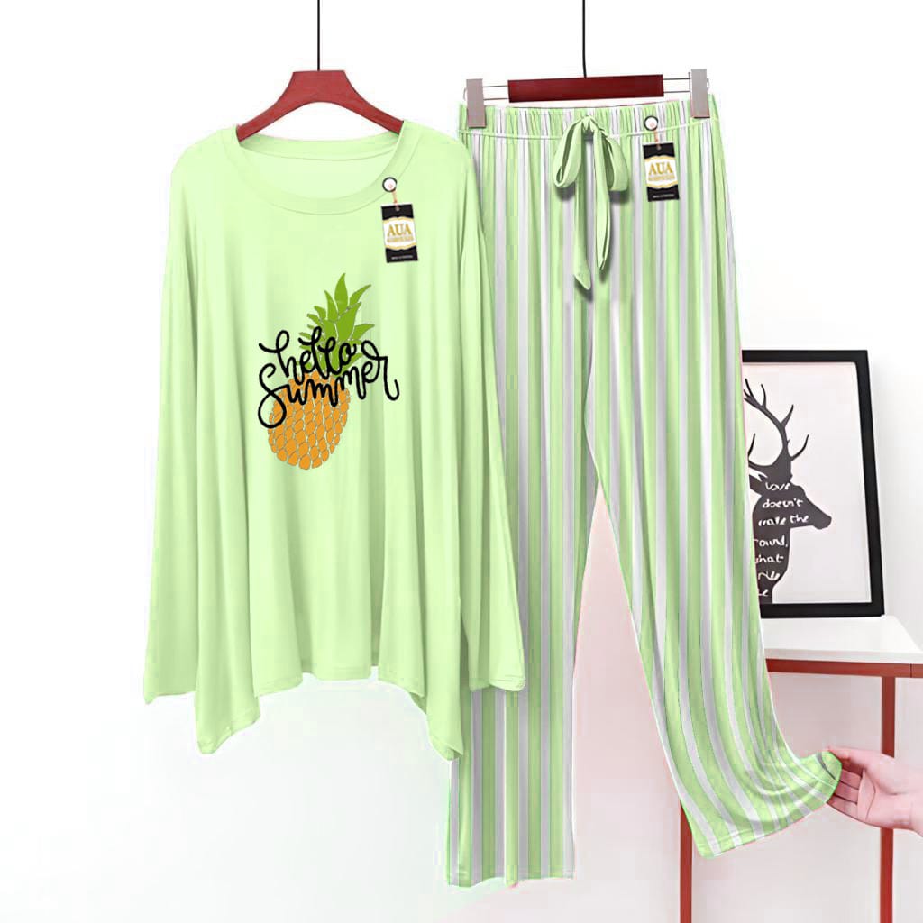 Hello Summer Printed Lining Trouser Lounge wear Nightwear Sleepwear For Women (7 colours)(002)