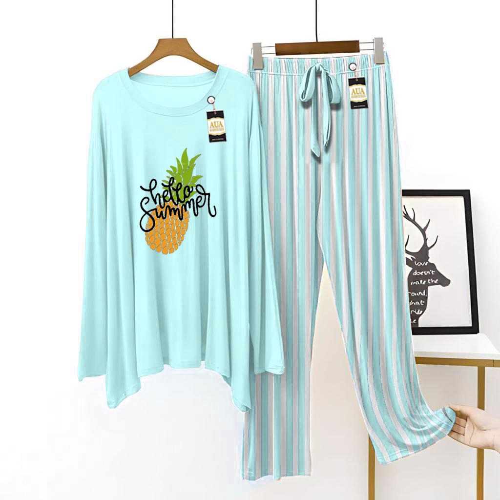 Hello Summer Printed Lining Trouser Lounge wear Nightwear Sleepwear For Women (7 colours)(002)