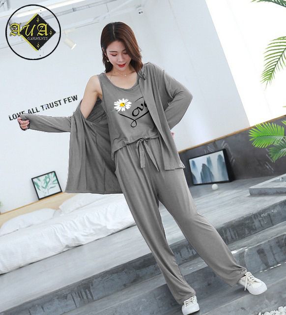 Trendy Love 3 Piece Lounge wear Nightwear Sleepwear For Women (5 colours)