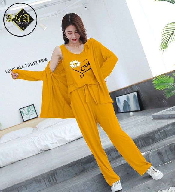 Trendy Love 3 Piece Lounge wear Nightwear Sleepwear For Women (5 colours)