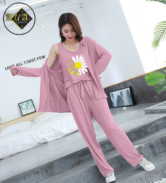 3 Piece Lounge wear Nightwear Sleepwear For Women – Aua Garments