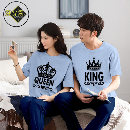 Queen & King Couple Night Suit for Men and Women Pack of 2 (7 colours)