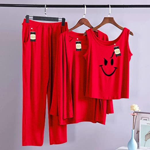 Smile 3 Piece Lounge wear Nightwear Sleepwear For Women (6 colours)