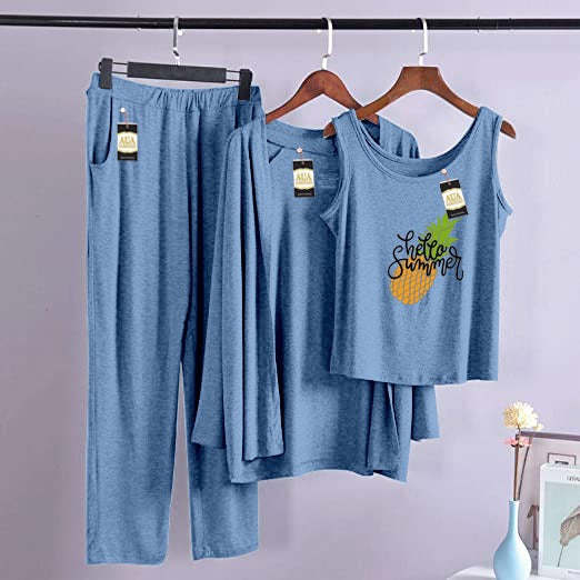 Hello Summer 3 Piece Lounge wear Nightwear Sleepwear For Women (4 colours)