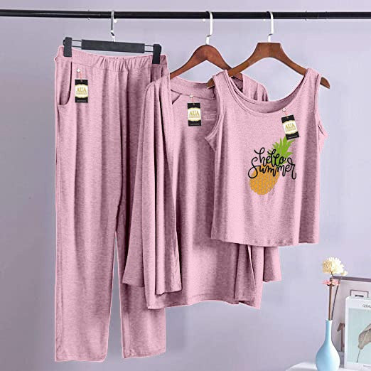 Hello Summer 3 Piece Lounge wear Nightwear Sleepwear For Women (4 colours)