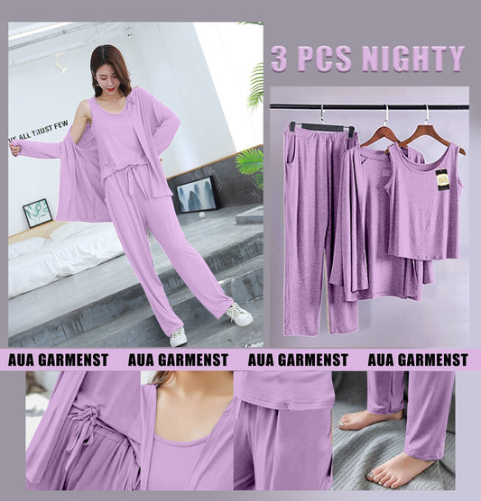 3 Piece Lounge wear Nightwear Sleepwear For Women