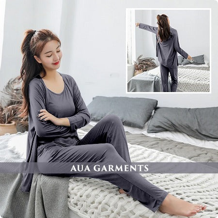 3pcs night suit for woman Ladies Modal Pajama Set Women Soft Underwear Sleepwear Nightclothes Three-piece