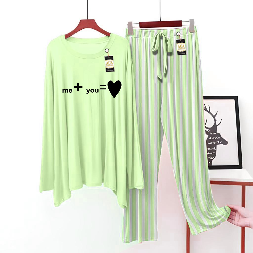 Light Green Printed Lining Trouser Lounge wear Nightwear Sleepwear For Women (6 Articles) (002)