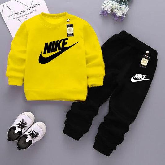 Yellow and Black (Nike) Printed Kids Tracksuit for Winter By Aua Garments