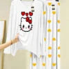 White Kitty Mini Heart Printed Trouser (001)