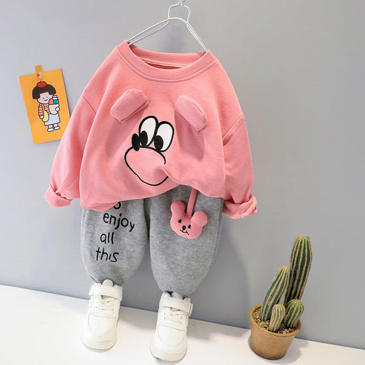Baby PInk Kids Sweatshirt & Pant